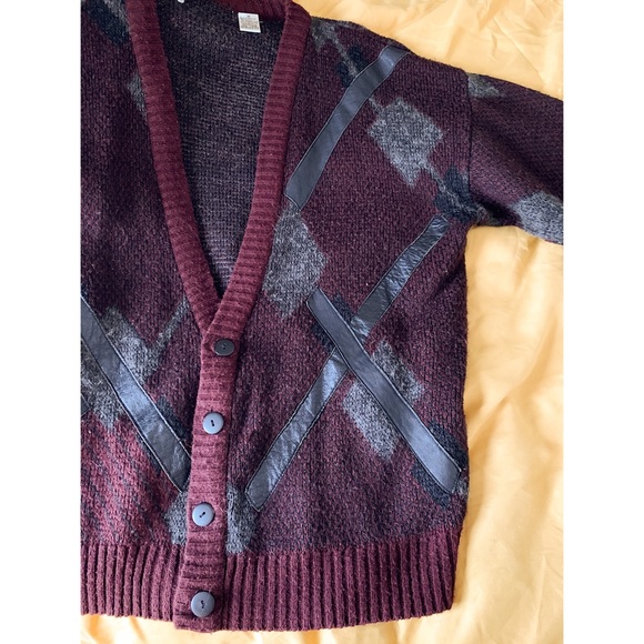 Vintage cardigan with leather - Picture 6 of 9